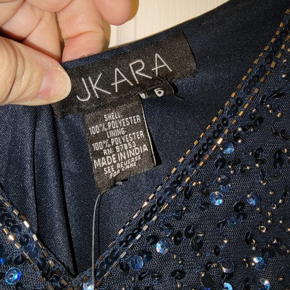 J KARA formal dress size 6 navy/mercury - Picture 7 of 8